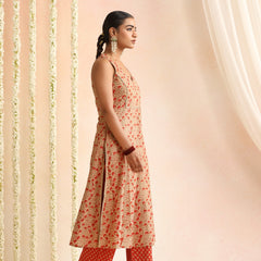 Women Floral Printed V-Neck Kurta with Trousers & Dupatta