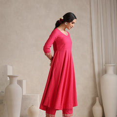 Khushal K Polka Dot Printed Anarkali Kurta set