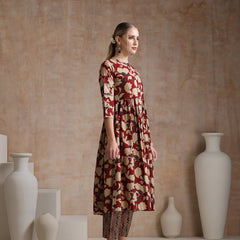 Women Floral Printed Regular Pure Cotton Kurta with Palazzos & With Dupatta