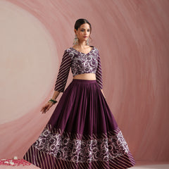 Floral Printed Gotta Patti Ready to Wear Lehenga & Choli With Dupatta