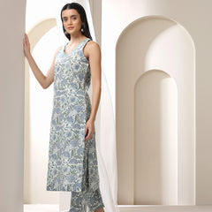 Women Floral Printed Regular Pure Cotton Kurta with Palazzos & With Dupatta