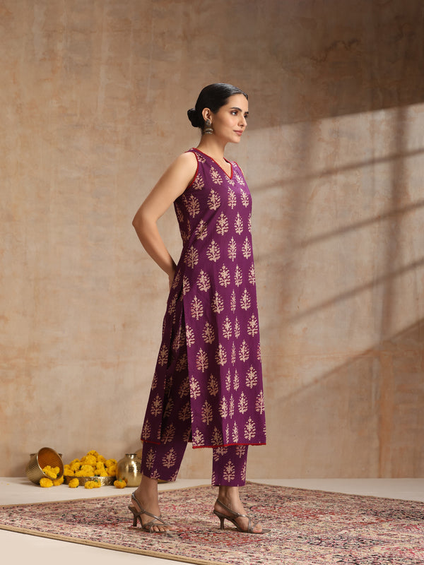 Women Ethnic Motifs Printed Regular Pure Cotton Kurta with Trousers & Dupatta