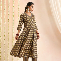 Women Ethnic Motifs Printed Pure Cotton Kurta & Trouser With Dupatta