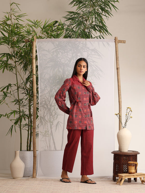 Khushal K Women Co-Ords set - Maroon