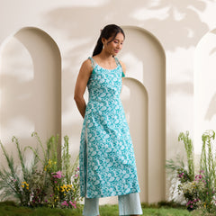Khushal K Women Cotton Kurta And Palazzo With Dupatta Set - Green
