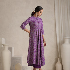 Khushal K Floral Printed Mandarin Collar Kurta set