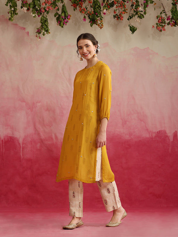 Mustard Mirror Work 3-Piece Cord Set