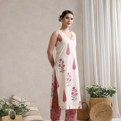 Khushal K Women Floral Printed Regular Pure Cotton Kurta set