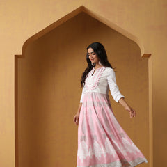 Khushal K Floral Embroidered Anarkali Thread Work Kurta set