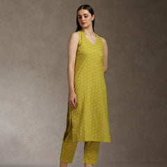 Khushal K Women Geometric Printed Cotton Kurta set