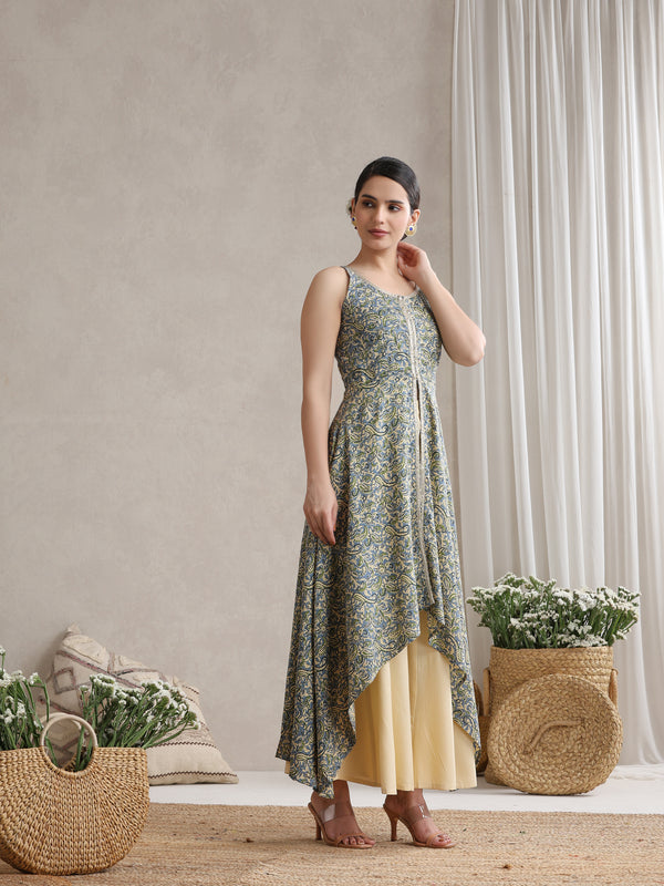 Khushal K Floral Printed A-Line Kurta set