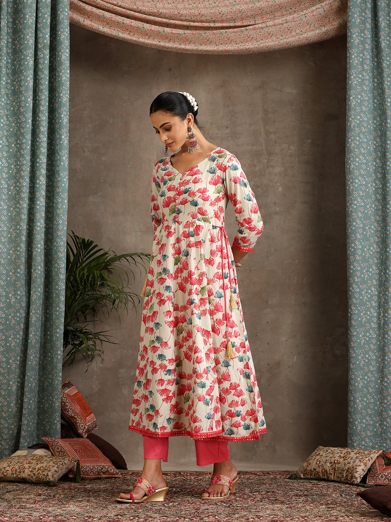 Women Floral Printed Kurta with Palazzos & Dupatta