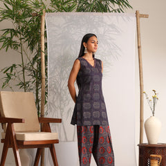 Khushal K Women Cotton kurti and Farshi Salwar with dupatta set - Blue
