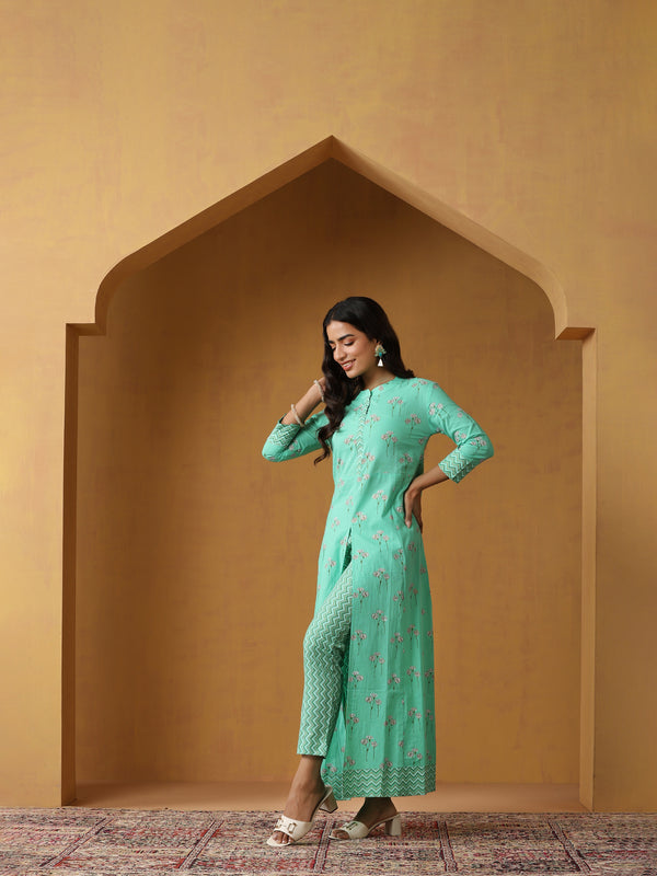 Khushal K Women Ethnic Motifs Printed Cotton Kurta set