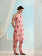 Floral Printed Pure Cotton Straight Kurta with Trousers & Dupatta