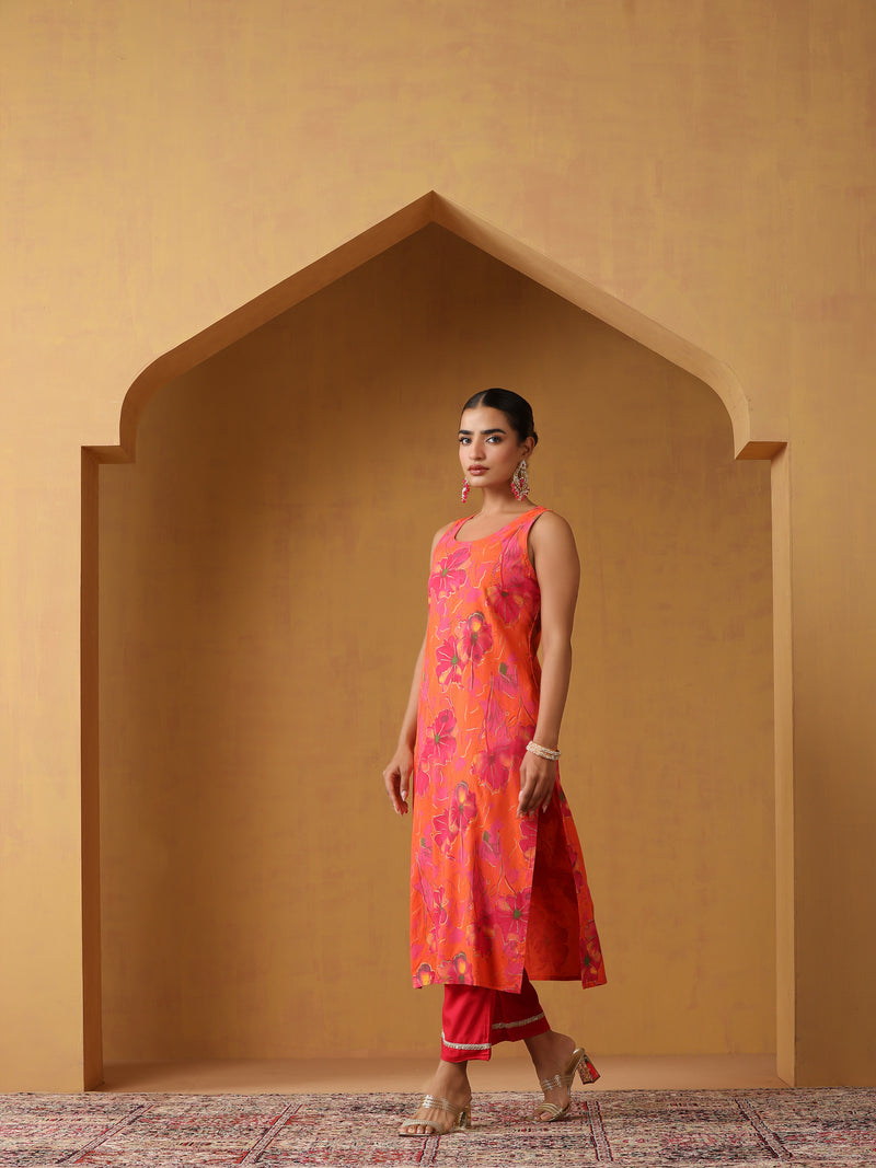 Khushal K Women Ethnic Motifs Printed Cotton Kurta set