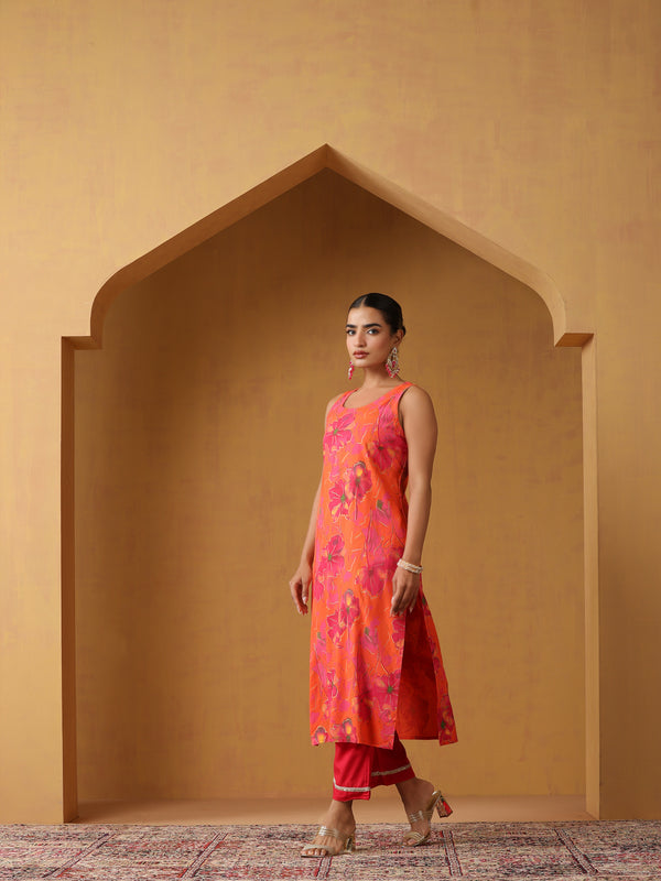 Khushal K Women Ethnic Motifs Printed Cotton Kurta set