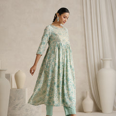 Khushal K Women Floral Printed  Thread Work Kurta set