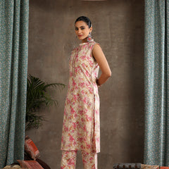 Women Floral Printed Regular Pure Cotton Kurta with Palazzos & With Dupatta
