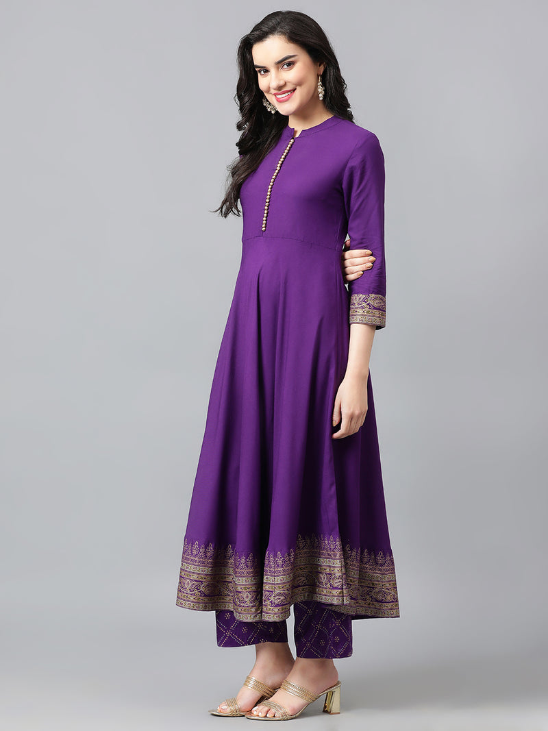 Women Ethnic Motifs Printed Empire Kurta with Palazzos & With Dupatta
