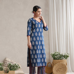 Women Floral Printed Regular Pure Cotton Kurta with Palazzos & With Dupatta