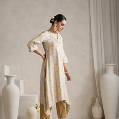 Khushal K Ethnic Motifs Embroidered Mirror Work A-Line Kurta set
