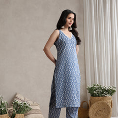 Khushal K Women Floral Printed Regular Pure Cotton Kurta set