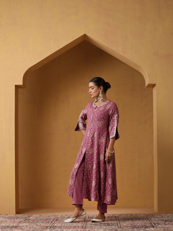 Khushal K Women Ethnic Motifs Embroidered Pure Cotton Kurta set