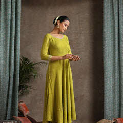 Sweet Heart Neck Anarkali Kurta with Palazzos & With Dupatta