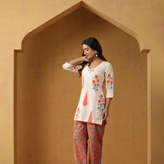 Khushal K Women Floral Printed Regular Pure Cotton Kurta set