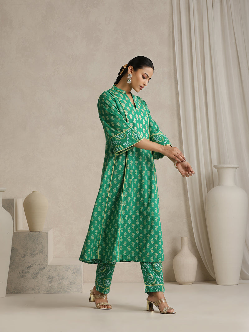 Women Floral Printed Regular Pure Cotton Kurta with Palazzos & With Dupatta