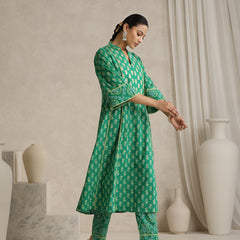 Women Floral Printed Regular Pure Cotton Kurta with Palazzos & With Dupatta