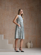 Floral Printed Cotton Fit & Flare Dress