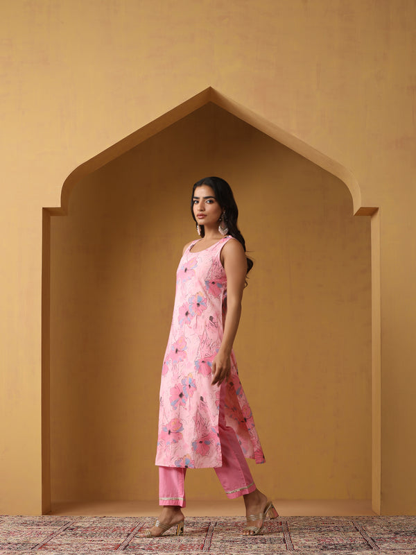 Khushal K Women Floral Printed Regular Kurta set