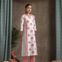 Khushal K Women Floral Printed Regular Straight Kurta set
