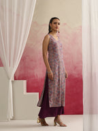 Paisley Printed Sleeveless Straight Kurta with Palazzos & Dupatta