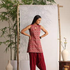 Khushal K Women Cotton kurti With Farshi Salwar - Maroon