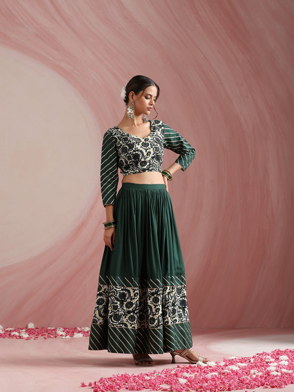 Embroidered Sequinned Ready To Wear Lehenga & Blouse With Dupatta