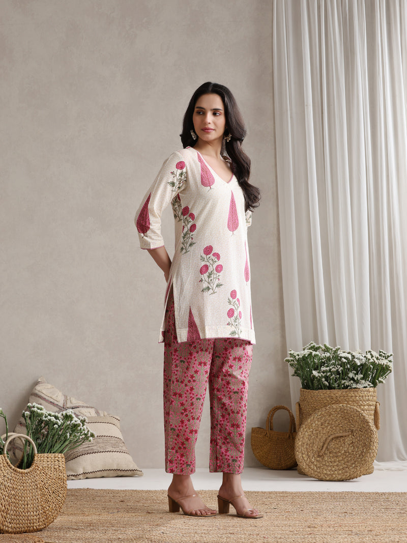 Khushal K Women Ethnic Motifs Printed Regular Pure Cotton Kurta set