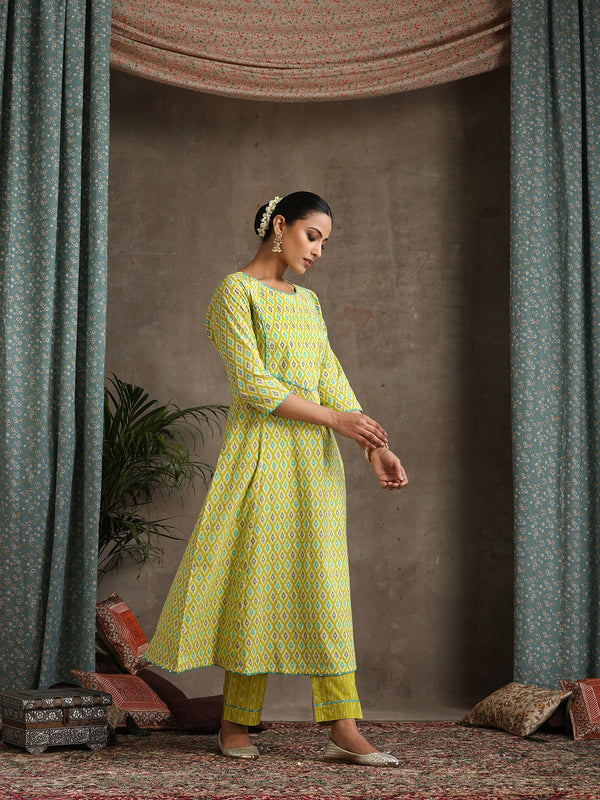 Khushal K Women Printed Regular Pure Cotton Kurta set