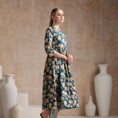 Women Floral Printed Regular Pure Cotton Kurta with Palazzos & With Dupatta