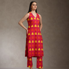 Khushal K Women Geometric Printed Cotton Kurta set