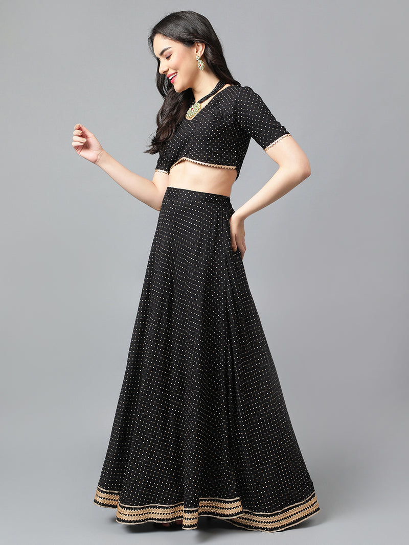 Bandhani Printed Gotta Patti Ready to Wear Lehenga & Blouse With Dupatta