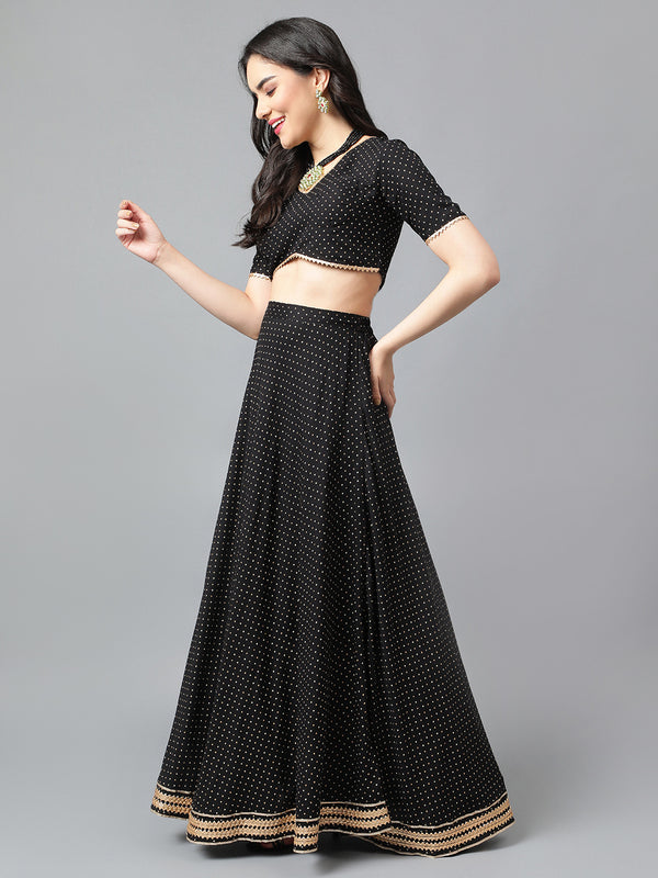Bandhani Printed Gotta Patti Ready to Wear Lehenga & Blouse With Dupatta