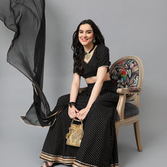 Bandhani Printed Gotta Patti Ready to Wear Lehenga & Blouse With Dupatta