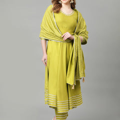 Khushal K Women Regular Gotta Patti Kurta Sets