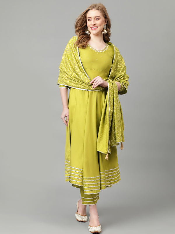 Khushal K Women Regular Gotta Patti Kurta Sets