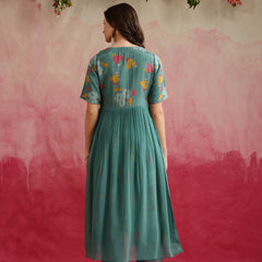 Floral Printed Layered Cord Set With Jacket