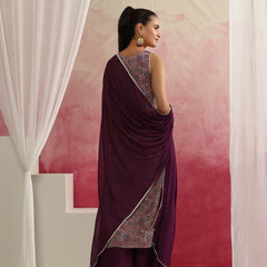 Paisley Printed Sleeveless Straight Kurta with Palazzos & Dupatta