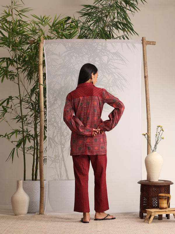 Khushal K Women Co-Ords set - Maroon